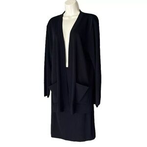 Misook Knit Jacket & Skirt Women’s Small Black Cardigan Jacket Suit Set